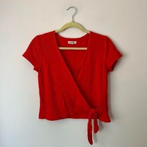 Madewell Texture & Thread Wrap-Tie Top